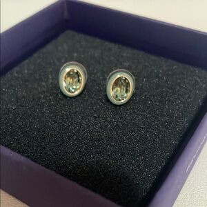 Elegant Silver and Blue Stud Earrings